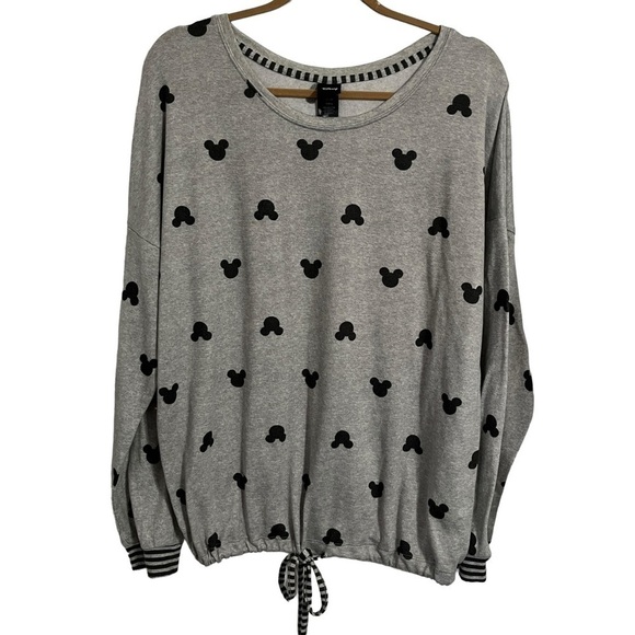 Disney Mickey Mouse Soft Lightweight Top with Drawstring Waist Size Large - Picture 1 of 8
